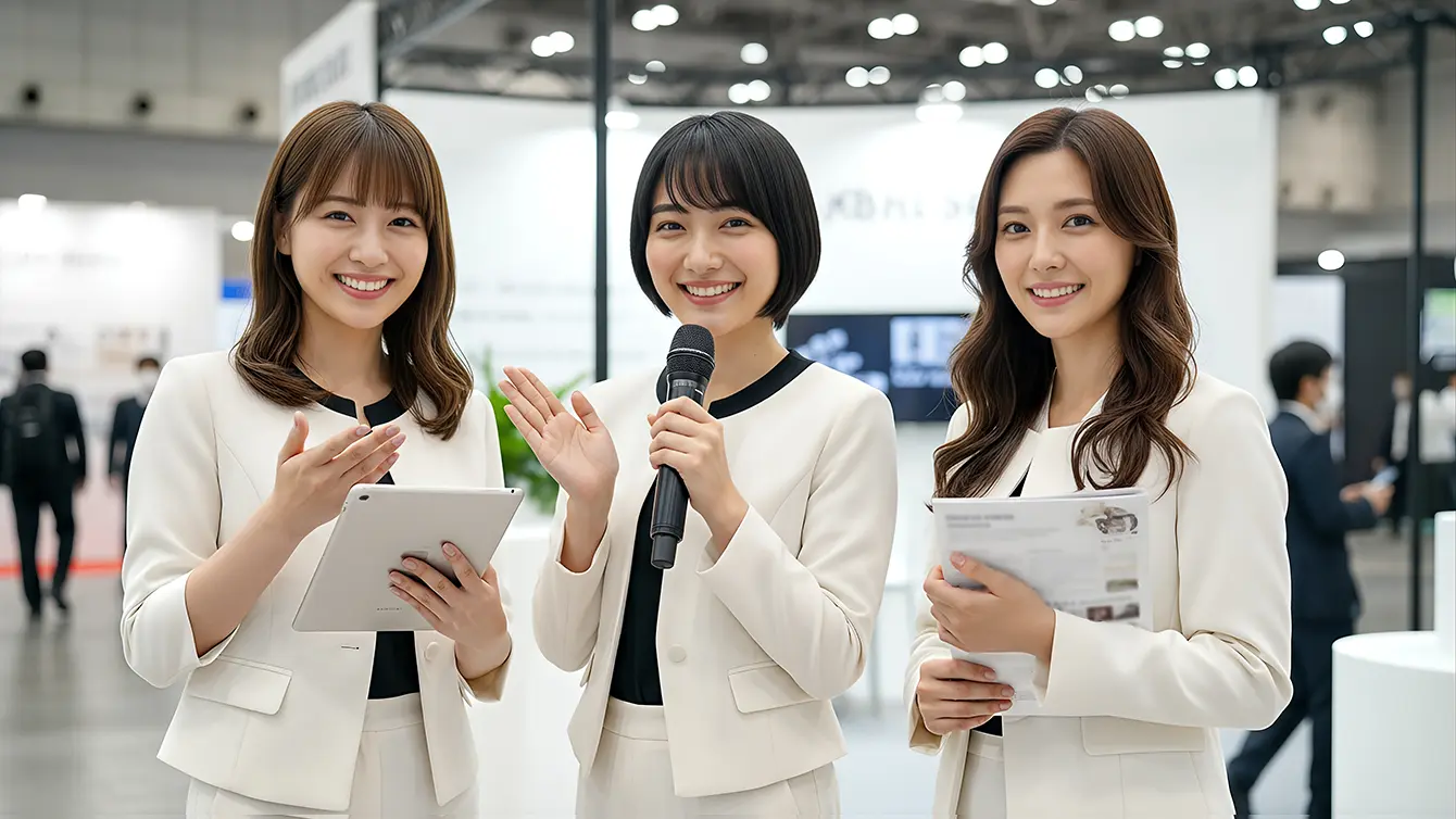 イベントコンパニオン派遣で株式会社ファクトが選ばれる理由｜展示会・企業イベントをサポートするイベントコンパニオンのイメージ